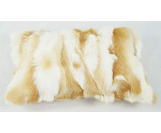 bokke Coussin Imitation Fourrure de Rabbit, Peau Naturelle, Naturel Beige 30Â x 50Â cm
