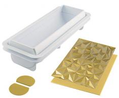 silikomart 25.074.63.0065 Kit Moule Ã bÃ»che Diamant, Silicone, Blanc, 25 x 8 x 6,7 cm