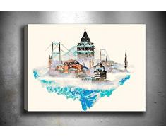 Bonamaison Peinture sur toile, multicolore, 30 x 40 cm - Conçu et fabriqué en Turquie