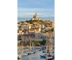 Poster vertical XL déco MARSEILLE 150 x 240 cm | Trompe lœil Déco murale Qualité HD Scenolia