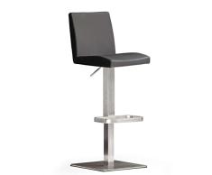 Robas Lund Barstuhl Lo.PES Tabouret de Bar, Acier Inoxydable, Noir, 52 x 40 x 110