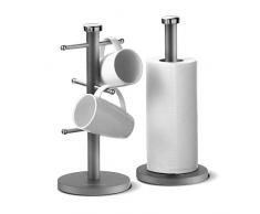 Morphy Richards Accents, Tasse Arbre et Serviette, Lot de 6 pôles réversibles en Acier Inoxydable, S/Acier, de, Acier Inoxydable, Titane, 15 x 15 x 34.5 cm