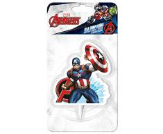 Captain America 346185 Bougie Figurine 2D, Cire, Multicolore, 5 x 2 x 8 cm