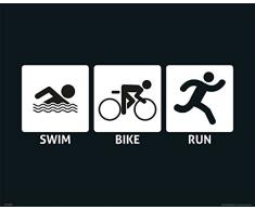 empireposterÂ âÂ Le Symbole TriathlonÂ âÂ Swim/Bike/RunÂ âÂ Taille (cm), env. 50Â x DE 40Â âÂ Mini Poster