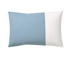 Blanc des Vosges Absolu Taie doreiller, Coton, Aqua, 50 x 75 cm