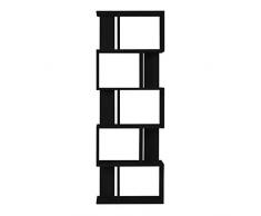 Rebecca Mobili Bibliotheque de Bureau, Etagere Noir avec 5 Niveaux, Design Moderne, Decoration Maison Salon - Dimensions: 172,5 x 60 x 24 cm (HxLxL) - Art. RE4786