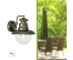 Brilliant AG 96128/86 Applique murale extÃ©rieure descendante MÃ©tal/Verre 60 W E27 Noir DorÃ©