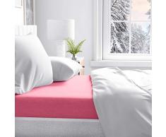 PETTI Artigiani Italiani - Drap-Housse avec Coins, Drap-Housse Percale, Lit 120x200 (120-130x190/200 + 25 cm), Rose, 100% Made in Italy