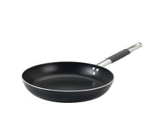 Pentole Agnelli Alblack Sauteuse Ã©vasÃ©e Basse en Aluminium avec poignÃ©e Tubulaire en Acier Inoxydable, Noir 24Â cm Noir