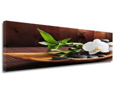 Visario 5714 tableaux sur toile spa reprÃ©sentant des pierres style bambou bol montÃ©e sur chÃ¢ssis 1 piÃ¨ce 120 x 40 cm