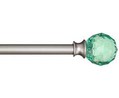 AmazonBasics Tringle à rideau décorative diamètre 1,6 cm avec embouts Boule à facette - 218 cm, Vert citron
