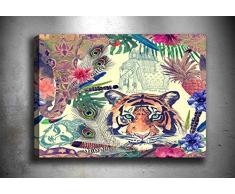 Bonamaison Peinture sur toile, multicolore, 70 x 100 cm - Conçu et fabriqué en Turquie