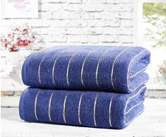 Sandringham Lot de 2 Serviettes de Bain 100% Coton Bleu Marine/doré