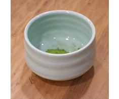 TEA SOUL, Bol en porcelaine Ru, Bol à Thé Matcha Japonais, Vert, Capacité : 630 ML