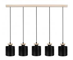 Tosel 21034 Lustre 5 Lumières, Acier/, E27, 40 W, Blanc, 90 x 90 cm