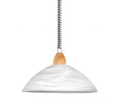 Eglo 87009Â Lampe suspension Ã hauteur rÃ©glable, bois, E27, marron