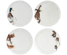 Portmeirion Home & Gifts WN4077-XB Lot de 4 assiettes Ã dÃ©couper en cÃ©ramique 26,7 cm