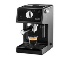 Machine à expresso DeLonghi ECP 31.21 | Porte-filtre avec finition aluminium | Buse de mousse de lait | Filtre pour 1 ou 2 tasses Espresso | Convient également pour les dosettes | Noir