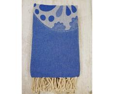 TML Fouta Ã Tissage, Coton, GrisÂ RayuresOrange, Taille Unique