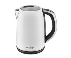 CONCEPT Ã©lectromÃ©nager RK3181 Bouilloire, blanche verre + inox, temperature reglable, inox, 1,7 l, 2200 W, filtre anticalcaire, Keep warm, design Ã©lÃ©gant