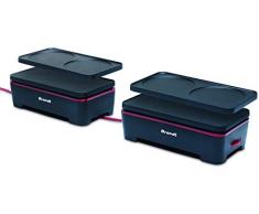 Brandt CR2X2NR CR2X2NR-Crêpière Chemin de Table Modulable-Grillades et Crêpes-Noir et Rouge, Acier