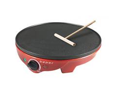 BEPER BT.700Y Crêpière Electrique et Accessoire, 1300 W, Rouge