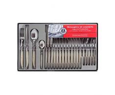 Laguiole Production - MÃ©nagÃ¨re 24 piÃ¨ces - Set de Couverts de Table Acier INOX et ABS pour 6 Personnes - PrÃ©sentation Coffret Cadeau - Couleur Nacre Ivoire