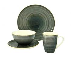 Creatable Geschirrset, Single teilig, 20811, série Brush Nordic, Vaisselle, Set Simple 6 pièces, ´´Stein´´