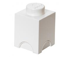 Brique de rangement LEGO 1 plot, Boîte de rangement empilable, 1,2 l, blanc