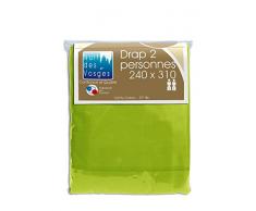 Nuit des Vosges Cotoval Drap de Lit Coton Anis 240 x 310 cm