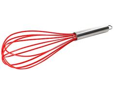 YOKO DESIGN 1279 Fouet Ã PÃ¢tissier, INOX/MÃ©tal Recouvert de Silicone Alimentaire, Rouge, 6,5 cm