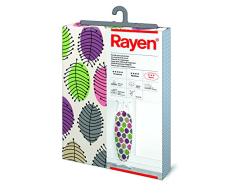 Rayen | Housse pour Table Ã Repasser Universelle | 2 Ã©paisseurs: Mousse et Tissu 100% Coton imprimÃ© | Gamme Basic de 130 x 47 cm, Feuilles Multicolores