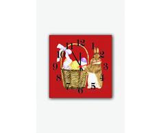 Bonamaison Horloge Murale en MDF, Multicolore, 30 x 30 cm