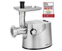 PROFI COOK PC-FW 1172 - Hachoir Ã viande professionnelle - Avec 3 disques perforÃ©s en mÃ©tal, tÃªte de clÃ© et de saucisse - Couteau Ã lames en acier inoxydable - 1800 Watts - Couleur Argent