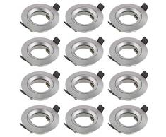 SEBSON 12x Spot encastrable, Type 6, Aluminium, LED / Halogene, incl. Culot GU10