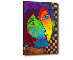 Bonamaison Peinture sur toile, multicolore, 50 x 70 cm - Conçu et fabriqué en Turquie