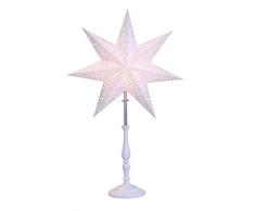 Bestseason Lampe de table Ã©toile au petit fond, Bois/mÃ©tal/papier, Blanc, 55 x 35 cm