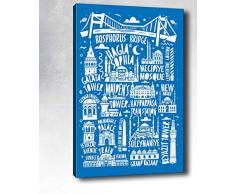 Bonamaison Peinture sur toile, multicolore, 70 x 100 cm - ConÃ§u et fabriquÃ© en Turquie