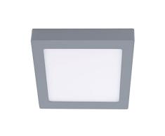 CristalRecord Novo plafonnier de surface LED carré, 20 W, gris