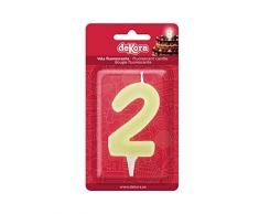 Aurore 345268 Bougie danniversaire NumÃ©ro 2 Phosphorescente Plastique, Fluorescent, 6 x 2 x 6 cm