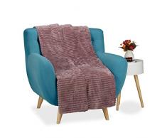 Relaxdays Couverture polaire couvre-lit moelleux housse canapÃ© fauteuil jetÃ©e de lit plaid 150 x 200 uni, rose foncÃ©
