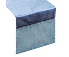 Eurofirany Chemin de Table avec Perles Bleu Marine 33 x 140 cm