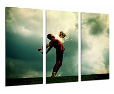 Tableau Moderne Photographique, Impression sur bois, Sports, Garçon jouant au football, Fireball, 97 x 62 cm, ref. 26818