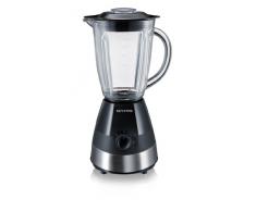 SEVERIN Blender avec Récipient en Verre, 1,5 L, env. 550 W, SM 3718, Inox/Noir