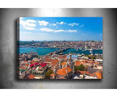 Bonamaison Peinture sur toile, multicolore, 70 x 100 cm - Conçu et fabriqué en Turquie