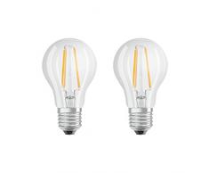 Osram LED Retrofit Classic A Ampoule, Type dampoule avec Embase E27, Non Dimmable, Remplace 60 Watts Ã Filament Claire, Blanc Chaud, 2700 kelvins, Lot de 2