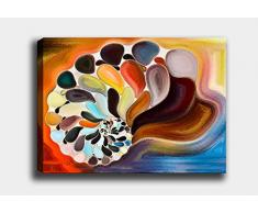 Bonamaison Peinture sur toile, multicolore, 70 x 100 cm - Conçu et fabriqué en Turquie