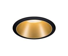 Paulmann 93403 LED Cole rond incl. 1x6,5 watts gradable Projecteur Noir, Doré mat Lampe encastrée plastique, Alu zinc Spot pour plafond 2700 K, Matière, 6.5 W, 1er-Set