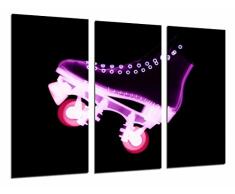 Tableau Moderne Photographique, Impression sur bois, Patinage artistique, Skate Lights Fond noir pourpre, 97 x 62 cm, ref. 26914