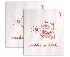 NineLives, Chiffon 70% Cellulose and 30% Coton, Make A Wish, 17,5 x 20,5 x 0,5 cm, de 2 unités